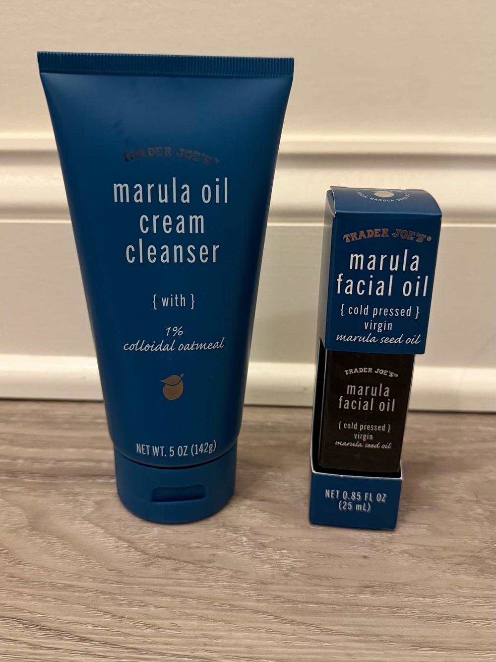 Trader Joe's Marula Oil Cream Cleanser & Facial Oil Combo Set, NEW in box